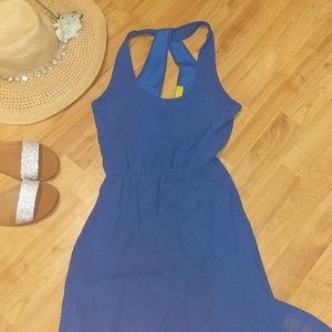 Nordstrom - Blue maxi dress w keyhole racer back